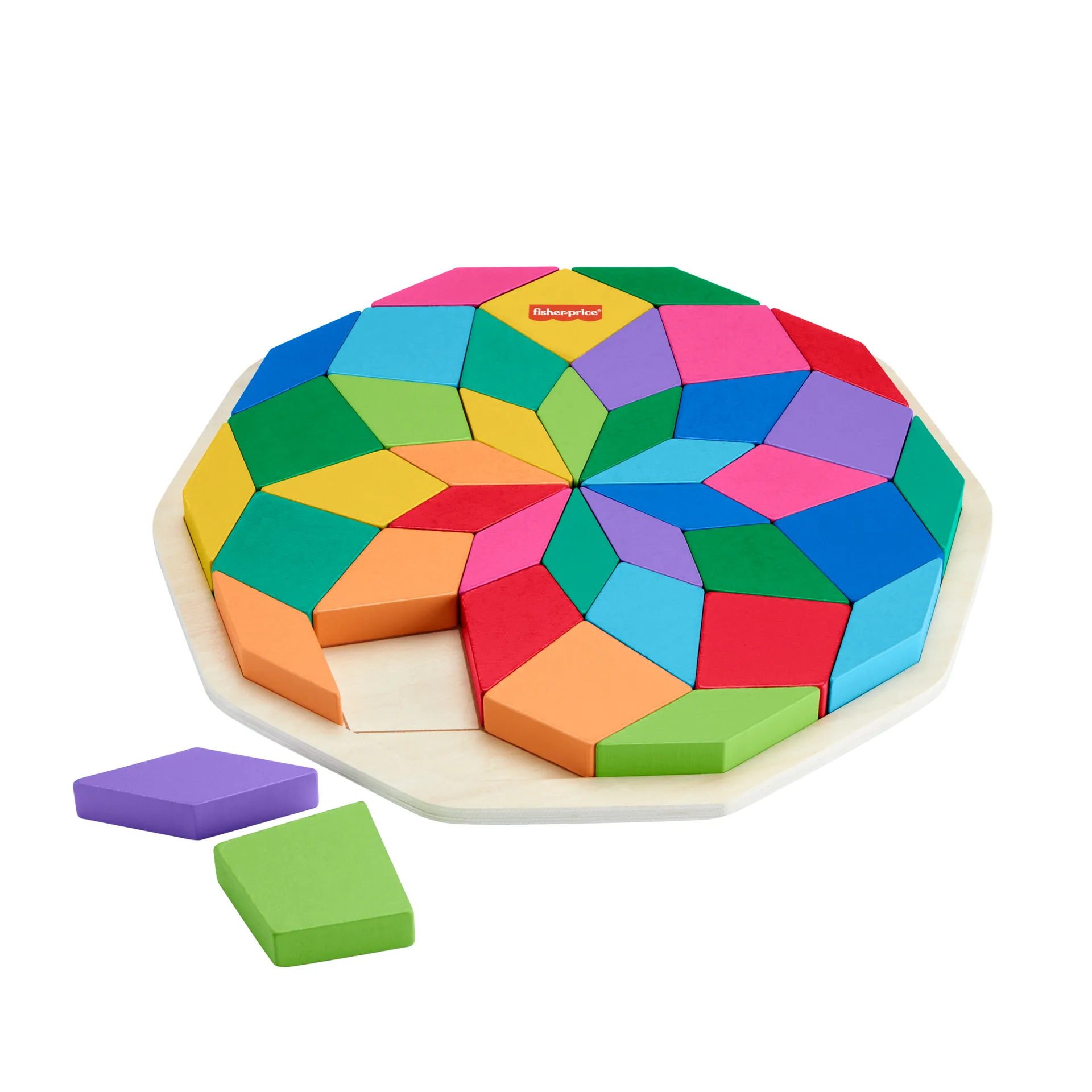 Fisher-Price geometrisches Mandala-Puzzle aus Holz für Kleinkinder und Kinder, 40 Holzteile – Bild 7