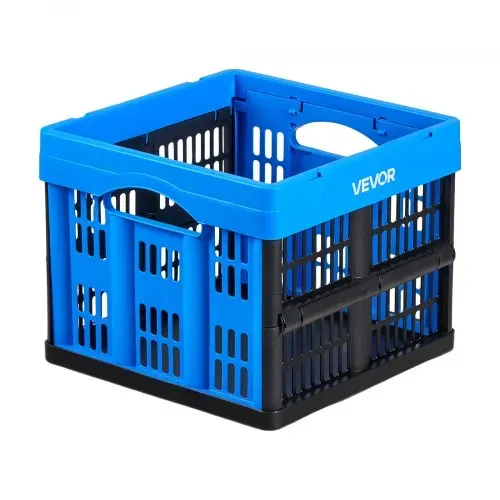 VEVOR Klappbox 25 L 3er-Pack, Faltbare Aufbewahrungsboxen aus Kunststoff, Stapelbare Klappkörbe mit Griffen, Tragkraft 10 kg pro Box, Klappkiste, Ideal für Haushaltsorganisation, Blau & Schwarz – Bild 9