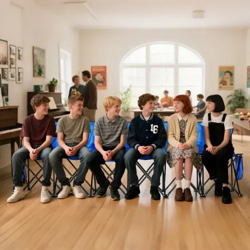 VEVOR tragbare Mannschaftsbank Sitzbank Campingbank (4 Personen) mit Seitentaschen & Tragetasche, Klappbank mit Rückenlehne, Seitenbank Seitensitzbank für Fußball Baseball Outdoor Blau – Bild 7