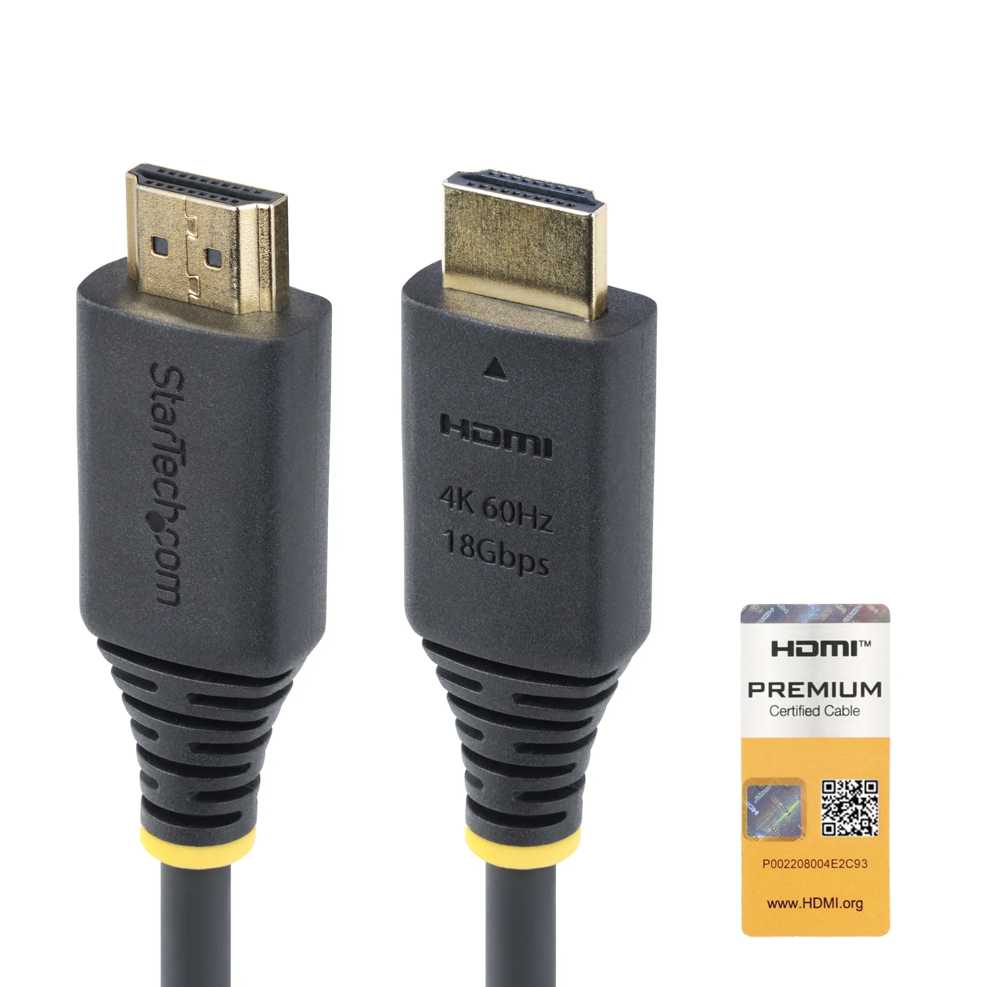 StarTech.com 1m Premium Zertifiziertes High Speed HDMI Kabel, 4K 60Hz/1440p 144Hz, HDR10/HDCP 2.2/ARC, 18Gbps, Kurzes UHD HDMI 2.0 Arc Kabel für Fernseher/Monitor/PC/Laptop/Projektor StarTech.com 1m Premium Zertifiziertes High Speed HDMI Kabel, 4K 60Hz/1440p 144Hz, HDR10/HDCP 2.2/ARC, 18Gbps, Kurzes UHD HDMI 2.0 Arc Kabel für Fernseher/Monitor/PC/Laptop/Projektor