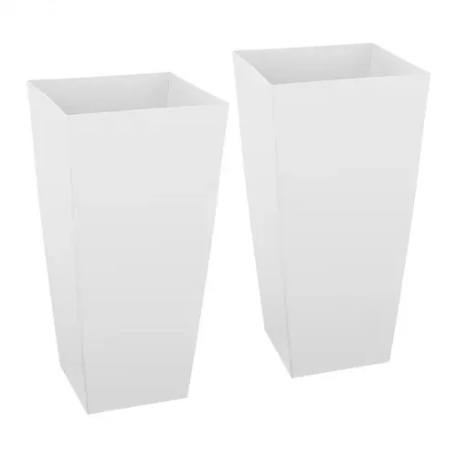VEVOR Pflanztopf 325x325x665 mm 2er-Set, Blumentopf, Blumenkübel, PP-Pflanzgefäß, Planzkübel, Pflanzkasten mit Innentopf & Abflusslöchern, Geeignet für Zimmer- & Gartenpflanzen, Weiß – Bild 8