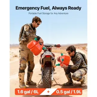 VEVOR Kraftstoffkanister, 6 L Kraftstofftank mit Ausguss & 1,9 L zusätzlichem Ölbehälter, max. Durchflussrate 5,5 L/min, Flüssigkeitsbehälter für die meisten Autos, Motorräder, ATVs & UTVs VEVOR Kraftstoffkanister, 6 L Kraftstofftank mit Ausguss & 1,9 L zusätzlichem Ölbehälter, max. Durchflussrate 5,5 L/min, Flüssigkeitsbehälter für die meisten Autos, Motorräder, ATVs & UTVs