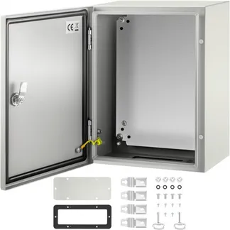 VEVOR Schaltschrank NEMA-Industriegehäuse, 40 x 30 x 20 cm NEMA 4X-Stahl-Schaltkasten, IP66 wasser- und staubdicht, elektrischer Anschlusskasten für den Außen-/Innenbereich, mit Montageplatte VEVOR Schaltschrank NEMA-Industriegehäuse, 40 x 30 x 20 cm NEMA 4X-Stahl-Schaltkasten, IP66 wasser- und staubdicht, elektrischer Anschlusskasten für den Außen-/Innenbereich, mit Montageplatte