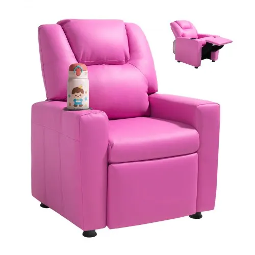 VEVOR Liegestuhl Kindersessel mit Getränkehaltern, 101° bis 121° verstellbare Rückenlehne, Liegecouch aus PU-Leder mit Fußstütze, für Jungen Mädchen Kinder (Rosa) 41 kg belastbarer Relaxsessel VEVOR Liegestuhl Kindersessel mit Getränkehaltern, 101° bis 121° verstellbare Rückenlehne, Liegecouch aus PU-Leder mit Fußstütze, für Jungen Mädchen Kinder (Rosa) 41 kg belastbarer Relaxsessel