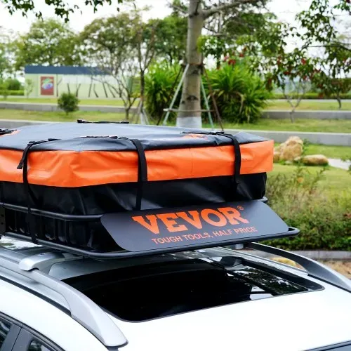 VEVOR Dachgepäckträger Korb Auto Dachkorb Universal 1305 x 915 x 127 mm, Dachgepäckträger Wanne inkl. Tasche 90 kg Tragfähigkeit Relingträger Fracht Gepäckablage Schwarz für Camping, Reisen usw. – Bild 7