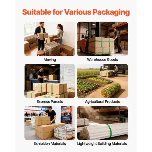 VEVOR 4 tlg. Umreifungsset mit Umreifungsband, Manuelle Umreifungsgerät mit 304,8 m PET Band, 300 Metallklammern & Schneider, Ideale Werkstattausstattung für Industrielle Verpackung, Transport & Lager – Bild 5
