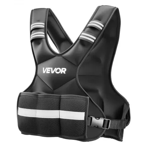 VEVOR Gewichtsweste Verstellbar mit 6 Gewichtsbeuteln à 1 lbs für Individuelles Training, X-förmige Fitnessweste mit Reflektorstreifen und Schnallenriemen für Krafttraining Laufen und Joggen Schwarz – Bild 10