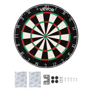 VEVOR Dartscheibe 450 mm, Sisalfaser-Dartboard mit klammerfreiem Bullseye, Blade-Draht & drehbarem Zahlenring, für Party- & Spielzimmer zu Hause (Darts nicht im Lieferumfang enthalten) VEVOR Dartscheibe 450 mm, Sisalfaser-Dartboard mit klammerfreiem Bullseye, Blade-Draht & drehbarem Zahlenring, für Party- & Spielzimmer zu Hause (Darts nicht im Lieferumfang enthalten)