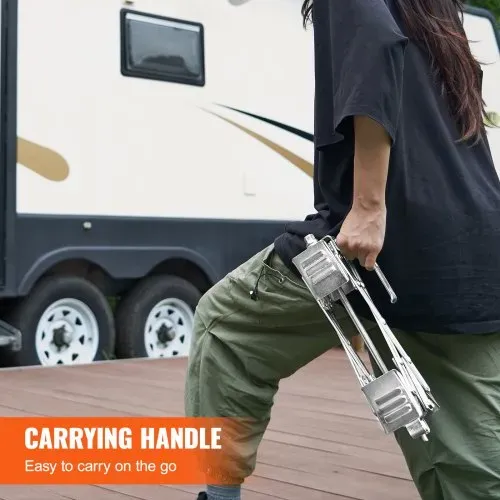VEVOR Unterlegkeil für Wohnmobile, X-förmiger Unterlegkeil zur Stabilisierung von Wohnmobilen, für Reifenbreiten von 3,8 bis 25,4 cm, 2 Stk. Unterlegkeile mit Ratschenschlüssel und Aufbewahrungstasche – Bild 3