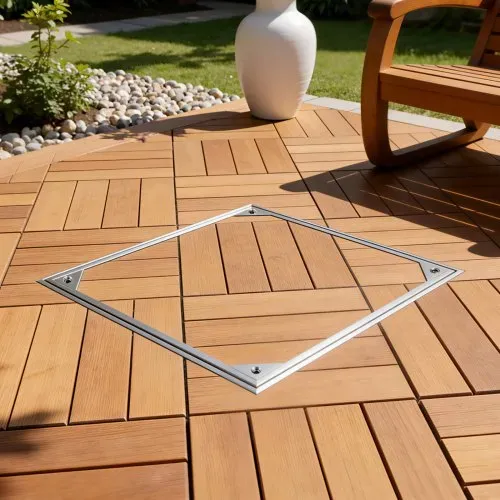 VEVOR Schachtabdeckung mit Rahmen 50 x 50 cm, Unsichtbarer Schachtdeckel Auspflasterbarer Klärgrubendeckel aus Aluminiumlegierung für Integrierten Abflusskanal auf Gehwegen in Gärten auf Terrassen – Bild 7