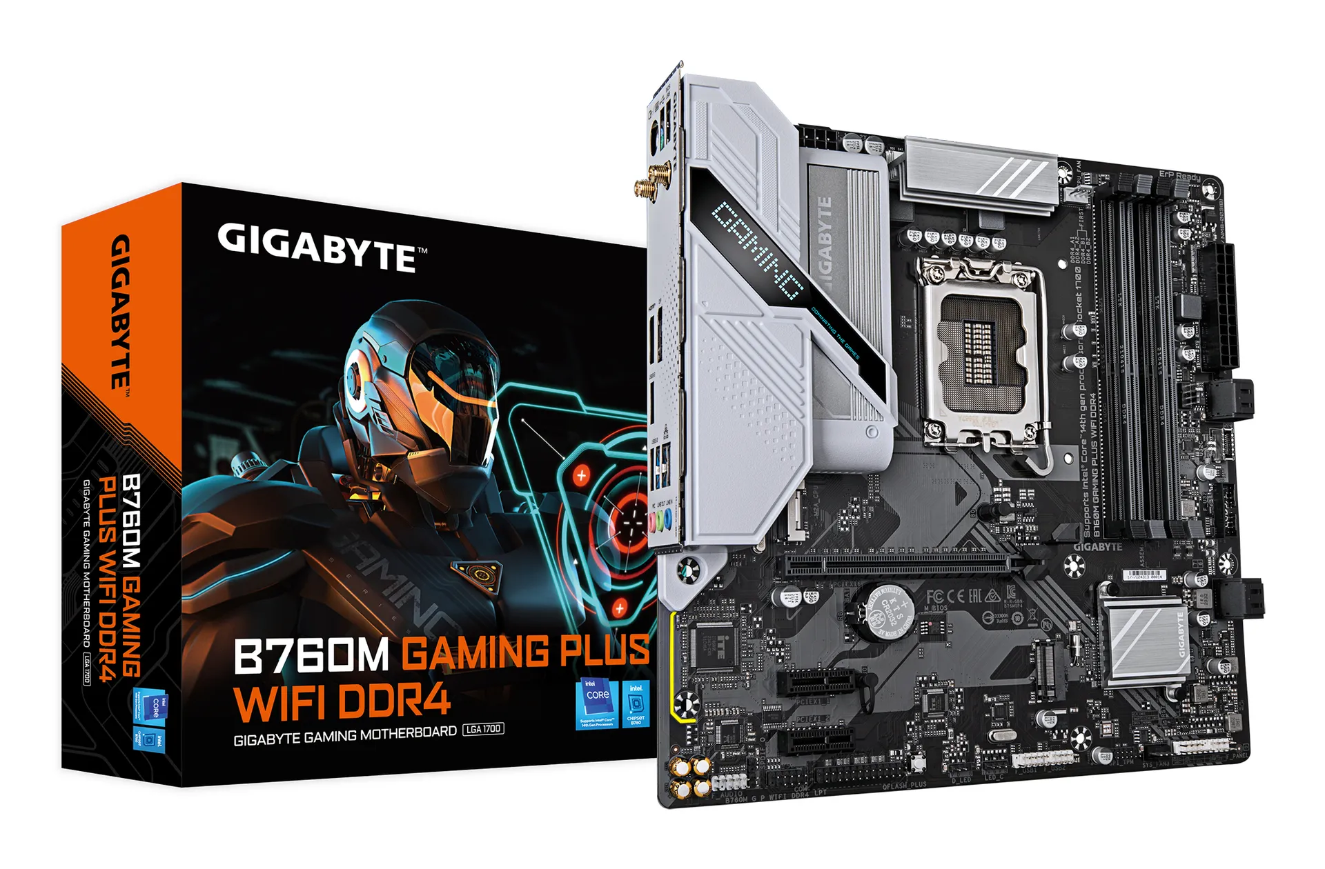 GIGABYTE B760M GAMING PLUS WIFI DDR4-Mainboard – Unterstützt 14. Gen. Intel Core CPUs, 4+1+1 Phasen VRM, bis zu 5333 MHz DDR4 (OC), 2xPCIe 4.0 M.2, Wi-Fi 6, 1 GbE LAN, USB 3.2 Gen 1 GIGABYTE B760M GAMING PLUS WIFI DDR4-Mainboard – Unterstützt 14. Gen. Intel Core CPUs, 4+1+1 Phasen VRM, bis zu 5333 MHz DDR4 (OC), 2xPCIe 4.0 M.2, Wi-Fi 6, 1 GbE LAN, USB 3.2 Gen 1