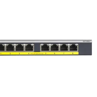 NETGEAR GS108LP Unmanaged Gigabit Ethernet (10/100/1000) Power over Ethernet (PoE) 1U Schwarz, Grau NETGEAR GS108LP Unmanaged Gigabit Ethernet (10/100/1000) Power over Ethernet (PoE) 1U Schwarz, Grau