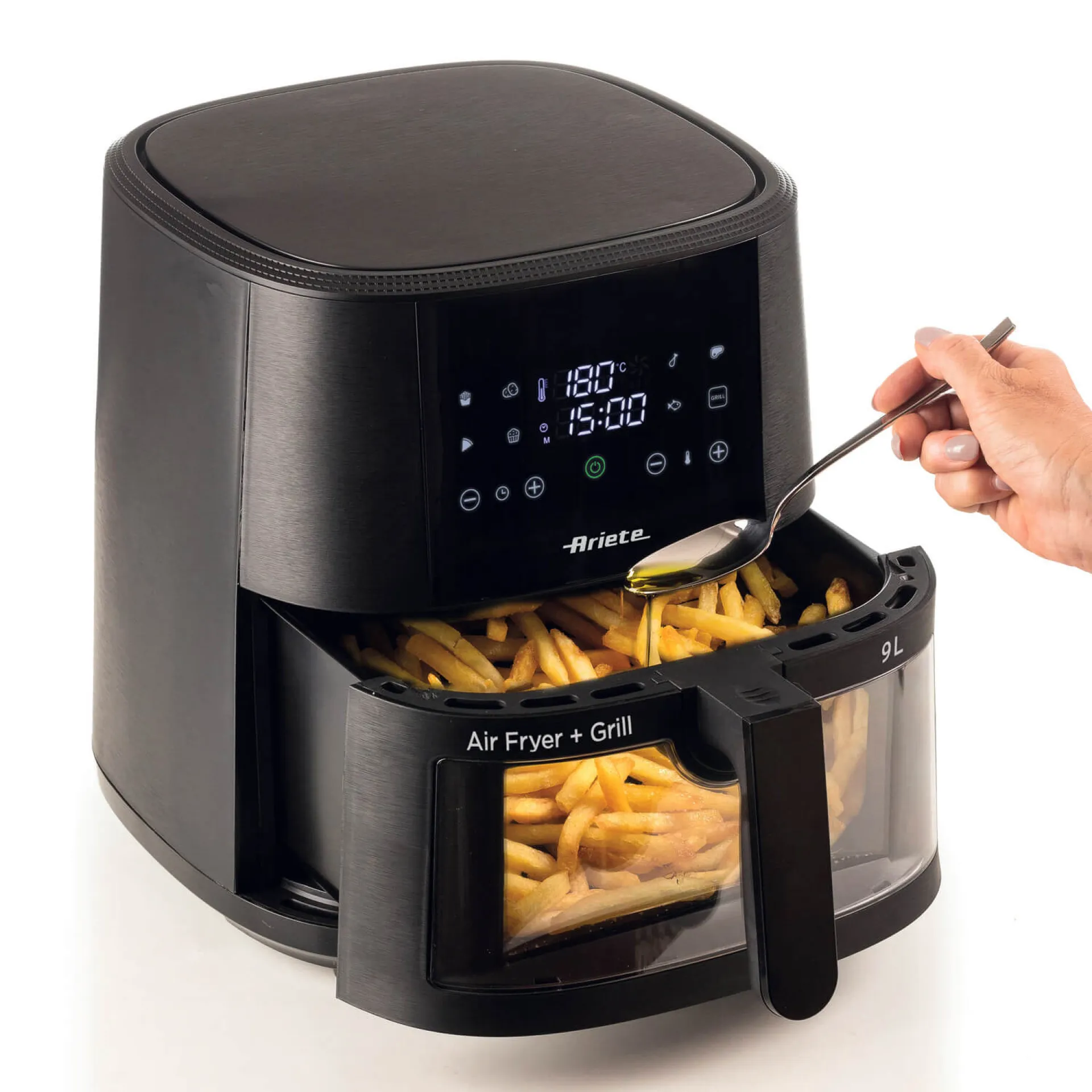 Ariete 4630/00 Einzelbild 9 l Eigenständig 1500 W Heißluftfritteuse Schwarz – Bild 2