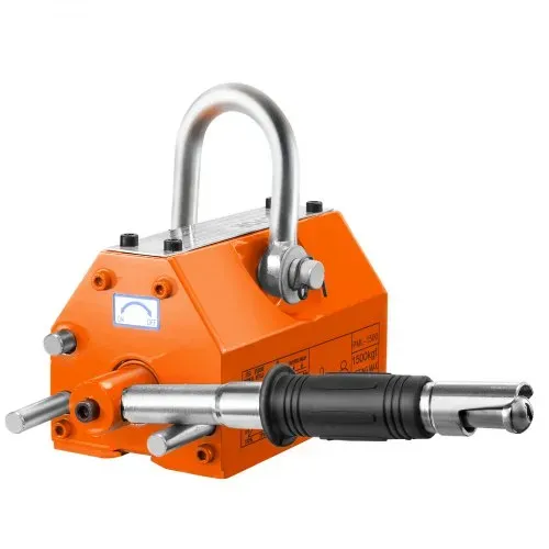 VEVOR Lasthebemagnet Kranmagnet (1500 kg Tragfähigkeit, 3750 kg Zugkraft, -40 bis 80 ℃), 16 Stk. Magnete Handgesteuertes Gabelanheben Magnetlifter Magnetheber Gelb Neodymium Lifting Magnet Werkzeug – Bild 9
