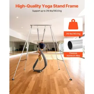 VEVOR Yoga-Ständerrahmen Schaukelständer mit max. 140,6 kg Tragkraft, Klimmzugständer mit dreieckiger Struktur, Luftseidenständer mit höhenverstellbaren Beinen aus Aluminiumrahmen, Aerial Yoga VEVOR Yoga-Ständerrahmen Schaukelständer mit max. 140,6 kg Tragkraft, Klimmzugständer mit dreieckiger Struktur, Luftseidenständer mit höhenverstellbaren Beinen aus Aluminiumrahmen, Aerial Yoga
