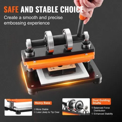VEVOR Leder Stanzmaschine Manuelle Lederschneidemaschine 18 x 10 cm, Leder Prägemaschine 1,5 t Belastbare Leder-Stanzmaschine Geeignet für Leder, PVC/EVA-Schaumstoff, nicht Klebende Materialien – Bild 3