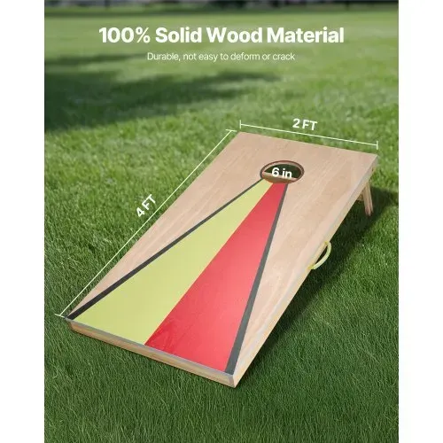 VEVOR Cornhole Spiel Set (1255 x 600 x 302 mm) Cornhole-Spielbretter, tragbares Wurfbrett aus Massivholz, Cornhole-Spiel für Erwachsene, inkl. 8 Sitzsäcken & Griff, für Garten Hinterhof Camping VEVOR Cornhole Spiel Set (1255 x 600 x 302 mm) Cornhole-Spielbretter, tragbares Wurfbrett aus Massivholz, Cornhole-Spiel für Erwachsene, inkl. 8 Sitzsäcken & Griff, für Garten Hinterhof Camping