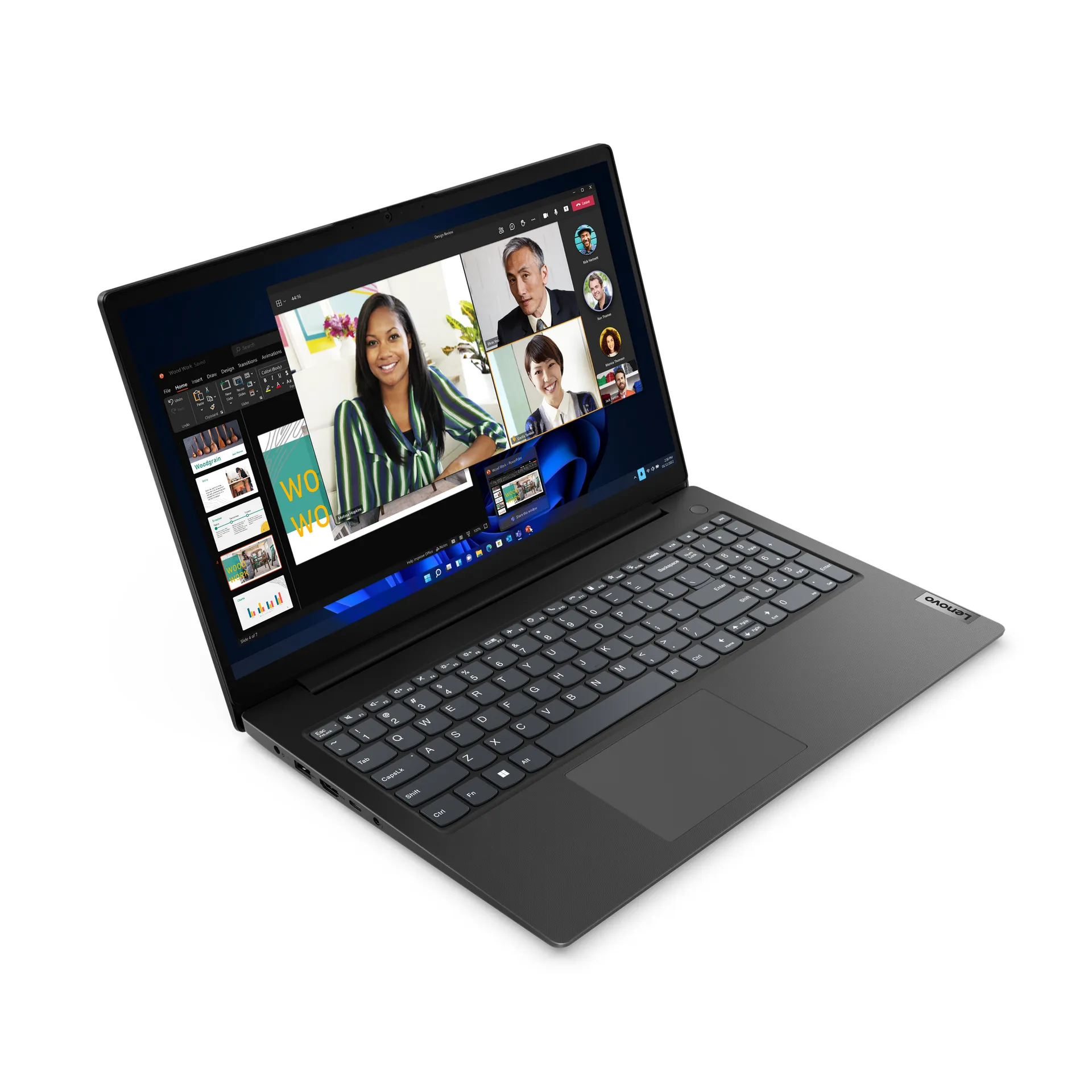Lenovo V15 G4 AMN AMD Ryzen™ 5 7520U Laptop 39,6 cm (15.6") Full HD 16 GB LPDDR5-SDRAM 256 GB SSD Wi-Fi 6 (802.11ax) Windows 11 Pro Deutsch Schwarz – Bild 2