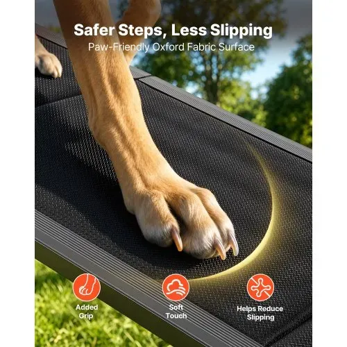VEVOR Hunderampe, 180 x 50,8 cm, faltbare Hundeautorampen für mittelgroße & große Hunde bis 113 kg, Hundetreppe mit rutschfester Oxford-Gewebeoberfläche, tragbare Einstiegshilfe für SUV & LKW – Bild 2