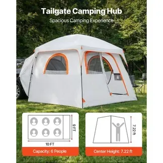 VEVOR Heckklappenzelt Autozelt für 6 Personen 3048 x 2743 x 2200 mm, Wasserdichtes (PU2000 mm) Campingzelt mit Belüfteten Türen & Moskitonetzen, SUV-Heckzelt für Camping Wandern Outdoor-Aktivitäten VEVOR Heckklappenzelt Autozelt für 6 Personen 3048 x 2743 x 2200 mm, Wasserdichtes (PU2000 mm) Campingzelt mit Belüfteten Türen & Moskitonetzen, SUV-Heckzelt für Camping Wandern Outdoor-Aktivitäten