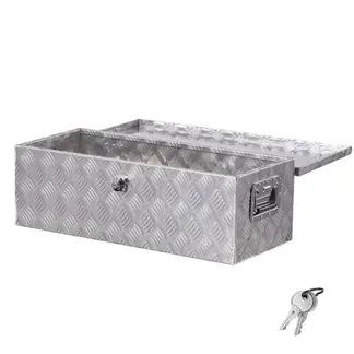 VEVOR Werkzeugkasten aus Aluminium für die Ladefläche mit seitlichem Griff und Schlossschlüsseln, Aufbewahrungs-Werkzeugkiste für Anhänger Pickups Wohnmobil (762 x 330,2 x 243,84 mm) Silber VEVOR Werkzeugkasten aus Aluminium für die Ladefläche mit seitlichem Griff und Schlossschlüsseln, Aufbewahrungs-Werkzeugkiste für Anhänger Pickups Wohnmobil (762 x 330,2 x 243,84 mm) Silber