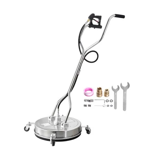 VEVOR 535 mm Hochdruckreiniger-Oberflächenreiniger, Flächenreiniger aus Edelstahl auf Rädern, 310 Bar max. 0,95 cm Anschlussstück, Doppelgriff, 2 Düsen, Spray für Betonterrasse VEVOR 535 mm Hochdruckreiniger-Oberflächenreiniger, Flächenreiniger aus Edelstahl auf Rädern, 310 Bar max. 0,95 cm Anschlussstück, Doppelgriff, 2 Düsen, Spray für Betonterrasse