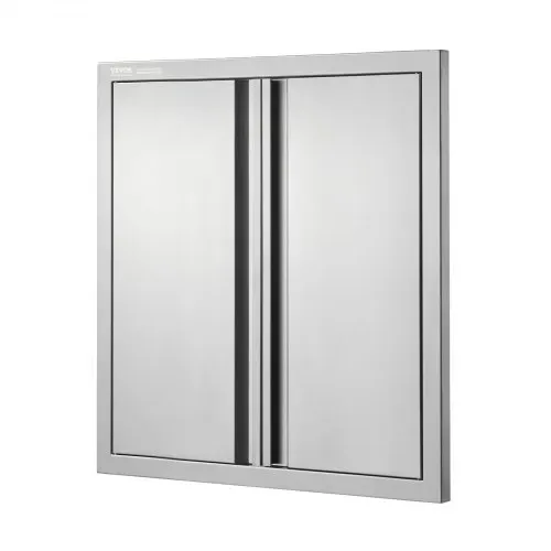 VEVOR Grill-Zugangstür, 610 x 610 mm, doppelte Außenküchentür, flächenbündig montierte Edelstahltür, vertikale Wandtür mit versenkbaren Griffen, für Grillinsel, Grillstation, Außenschrank – Bild 9