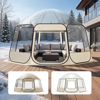 VEVOR Pop-up-Bubble-Zelt, 458 x 432 x 230 cm, transparentes Campingzelt, Garten-Kuppel-Iglu-Zelt mit Fenstern, Sportzelt, 540°-Panoramablick, für 12–15 Personen, Terrasse, Hinterhof VEVOR Pop-up-Bubble-Zelt, 458 x 432 x 230 cm, transparentes Campingzelt, Garten-Kuppel-Iglu-Zelt mit Fenstern, Sportzelt, 540°-Panoramablick, für 12–15 Personen, Terrasse, Hinterhof