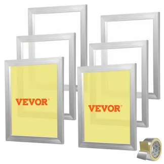 VEVOR Siebdruck Kit, 6 Stk. Aluminium Siebdruck Rahmen, 406,4 x508 mml iebdruck Rahmen mit 110 Count Mesh, Hochspannung Nylon Mesh & Dichtungsband für T-Shirts, DIY Druck usw. VEVOR Siebdruck Kit, 6 Stk. Aluminium Siebdruck Rahmen, 406,4 x508 mml iebdruck Rahmen mit 110 Count Mesh, Hochspannung Nylon Mesh & Dichtungsband für T-Shirts, DIY Druck usw.