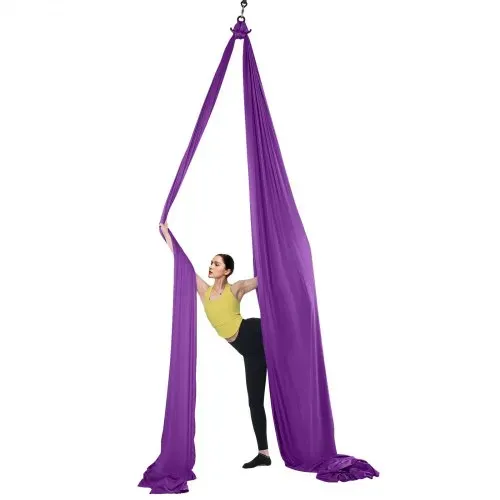 VEVOR Aerial Yoga Hängematte Set 8 x 2,8 m, Lila Aerial Yoga Swing Air Fliegen, Indoor Aerial Yoga Hammock Swing 1000 kg Max. Tragfähigkeit, inkl. Yoga-Socken & Stahlkarabiner & Alu-Drehgelenk – Bild 10