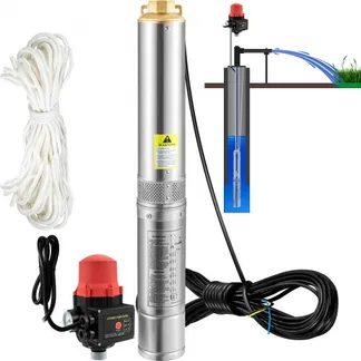 VEVOR 88 mm Tiefbrunnenpumpe 750W Brunnenpumpe 105L/min Tauchpumpe max. Förderhöhe 62m Rohrpumpe 230V 50Hz Sandpumpe IP68 Wasserpumpe 11 Laufradstufen Pumpe Ideal zur Bewässerung oder Wasser-Versorgung VEVOR 88 mm Tiefbrunnenpumpe 750W Brunnenpumpe 105L/min Tauchpumpe max. Förderhöhe 62m Rohrpumpe 230V 50Hz Sandpumpe IP68 Wasserpumpe 11 Laufradstufen Pumpe Ideal zur Bewässerung oder Wasser-Versorgung