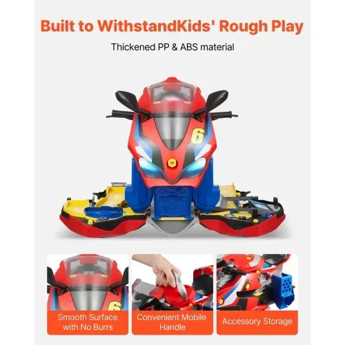 VEVOR Motorradmotor-Spielzeug, 25-teilig, Motorradmechaniker-Spielzeug mit abnehmbaren Teilen, Lichtern & Geräuschen, simuliertes Fahren & Rennstreckenrennen, für Kinder ab 3 Jahren, Rot – Bild 5