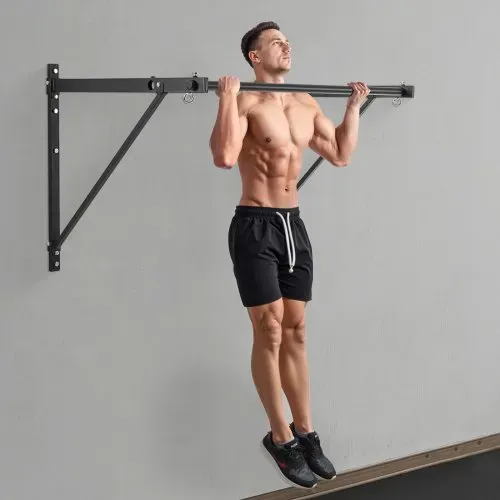 VEVOR Klimmzugstange Pull up Bar zur Wandmontage, einstellbare Tiefe 559 / 762 mm von der Wand, Oberkörper-Trainingsstangen aus Stahl, Klimmzug-Trainingsstation (200 kg belastbar), für Fitnessstudio – Bild 7