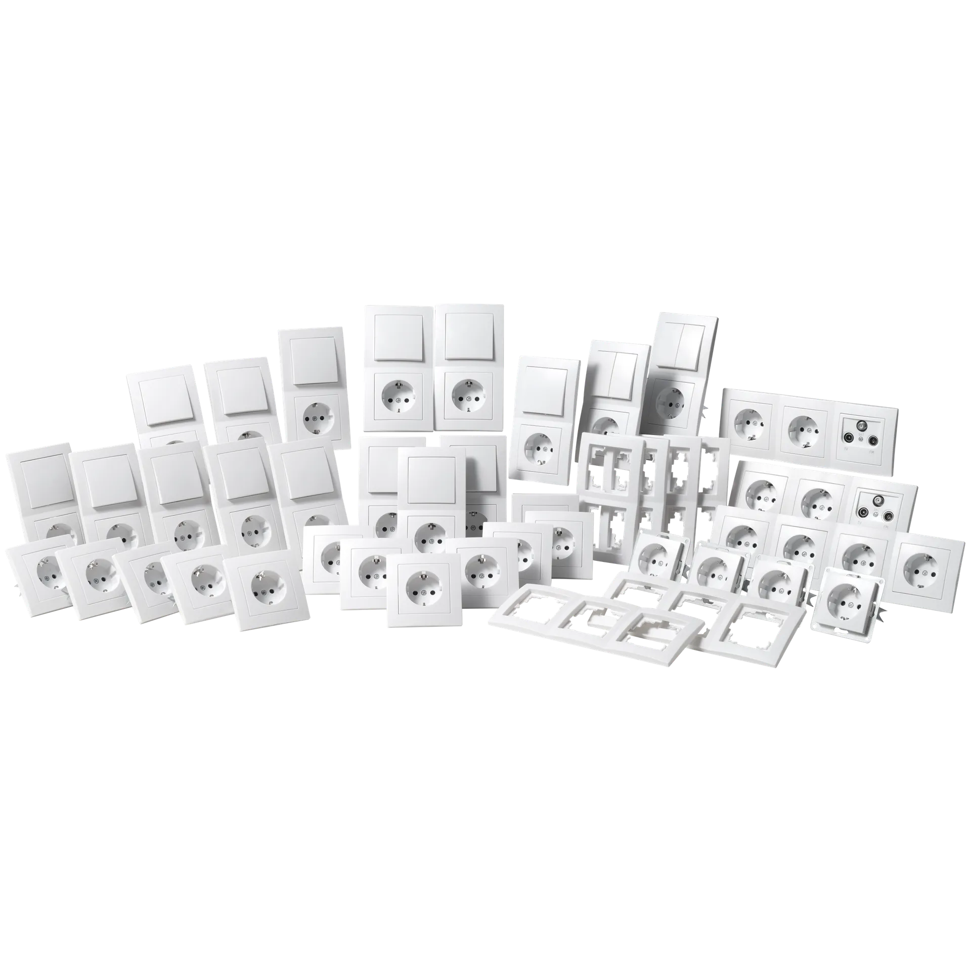 Schalter und Steckdosen Set McPower Flair “Einfamilienhaus Profi“, 95-teilig, Steckanschluss Schalter und Steckdosen Set McPower Flair “Einfamilienhaus Profi“, 95-teilig, Steckanschluss