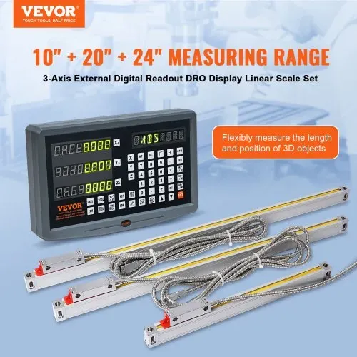 VEVOR Digitalanzeige, 250, 500, 600 mm, 3-Achsen-Linearskala DRO Stützstift Messerhalter Platte Gehäuse Uhr Stromkabel Halter Uhr Münze Schmetterling Schraube Deckel Lineal VEVOR Digitalanzeige, 250, 500, 600 mm, 3-Achsen-Linearskala DRO Stützstift Messerhalter Platte Gehäuse Uhr Stromkabel Halter Uhr Münze Schmetterling Schraube Deckel Lineal