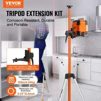 VEVOR Laser-Wasserwaagen-Stativ, 1/4″-20 & 5/8″-11 Gewindehalterung, 40,94-133,85 Zoll Höhenverstellung mit Wasserwaage und robustem Ständer, ausziehbares, leichtes Aluminium-Stativ für Laserscanner VEVOR Laser-Wasserwaagen-Stativ, 1/4″-20 & 5/8″-11 Gewindehalterung, 40,94-133,85 Zoll Höhenverstellung mit Wasserwaage und robustem Ständer, ausziehbares, leichtes Aluminium-Stativ für Laserscanner