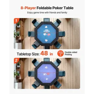 VEVOR klappbarer Pokertisch für 8 Spieler (1325 mm) Kasino-Freizeittisch mit gepolsterten Schienen & Getränkehaltern, achteckige tragbare Spieltische mit Filz- und Metallbeinen Texas Hold’em Poker VEVOR klappbarer Pokertisch für 8 Spieler (1325 mm) Kasino-Freizeittisch mit gepolsterten Schienen & Getränkehaltern, achteckige tragbare Spieltische mit Filz- und Metallbeinen Texas Hold’em Poker