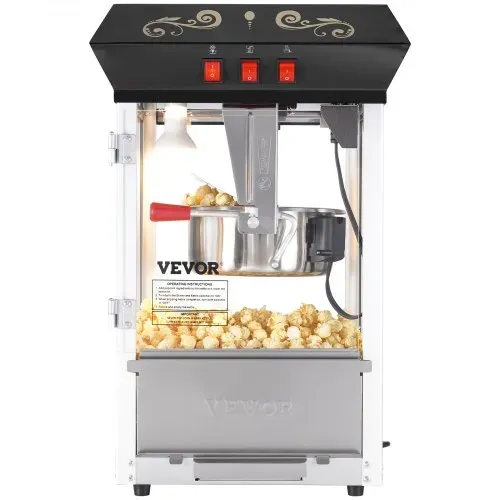 VEVOR Popcornmaschine Popcornautomat Popcorn-Maker, 850 W Popcornmaschine 8 oz Kessel für 48 Tassen pro Ladung, Popcornmaschine für die Arbeitsplatte mit gehärtetem Glas, inklusive 4 Schaufeln – Bild 10