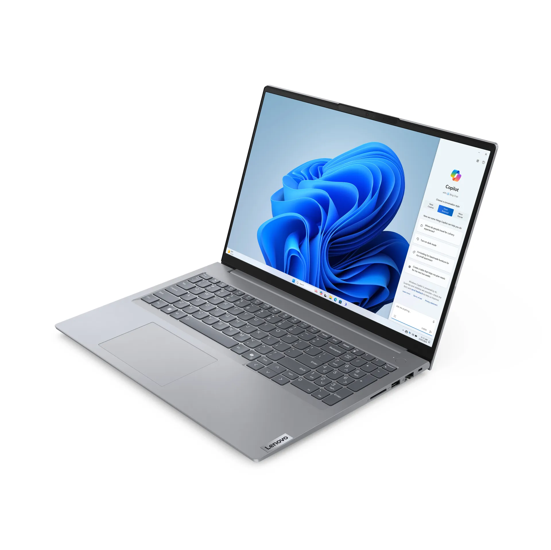 Lenovo ThinkBook 16 G7 ARP AMD Ryzen™ 5 7535HS Laptop 40,6 cm (16") WUXGA 8 GB DDR5-SDRAM 256 GB SSD Wi-Fi 6E (802.11ax) Windows 11 Pro Deutsch Grau – Bild 3
