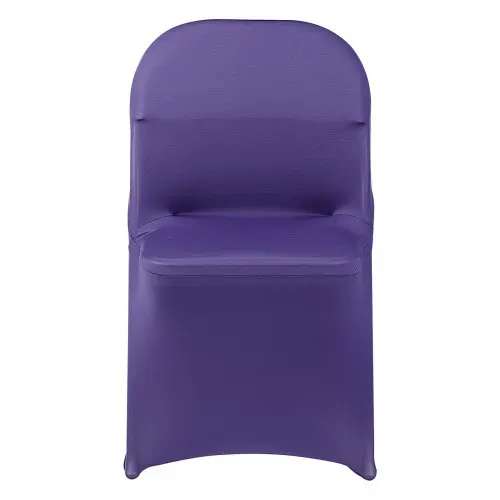 VEVOR Stuhlhussen Stuhlbezug Stretch 50 Stk. waschbarer & abnehmbarer Stuhlüberzug aus Polyester-Spandex für Hochzeitsfeiern Esszimmerbankette, passend für Klappstühle (45 x 46 x 77 cm) Violett – Bild 9
