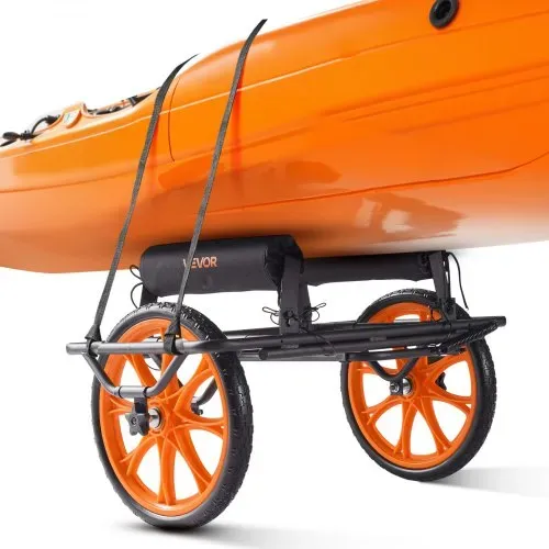 VEVOR Kajakwagen, 150 kg, Kanuwagen mit 38,1 cm Vollgummireifen & Spanngurt, Bootswagen zum Transportieren von Kajaks, Kanus, Paddleboards, Jon-Booten, Wassersportgeräte, 770x495x425 mm – Bild 10