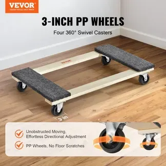VEVOR Möbelwagen, Möbelwagen, 4 Räder, tragbare bewegliche Rollen, robust, ineinandergreifend, klein, flach, für schwere Möbel, 2 Stück, 40,6 x 27,9 cm, 227,8 kg Kapazität, schwarz VEVOR Möbelwagen, Möbelwagen, 4 Räder, tragbare bewegliche Rollen, robust, ineinandergreifend, klein, flach, für schwere Möbel, 2 Stück, 40,6 x 27,9 cm, 227,8 kg Kapazität, schwarz