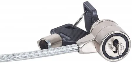 Manhattan Notebook-Sicherheitsschloss, Stahlkabel, 1,4 m lang, Metallschloss mit Schlüssel – Bild 3