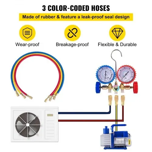 VEVOR 136 L/min(4.8CFM) Vakuumpumpe, 249 W(1/3HP) Unterdruckpumpe Vakuumgeräte Pumpe, 5Pa Vakuumpumpe Unterdruckpumpe, Refrigerant Vacuum Pump, Vacuum Pump, Vakuumpumpe Unterdruckpumpe – Bild 4