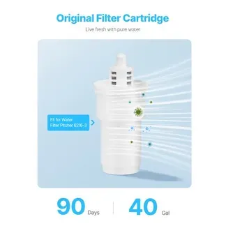 VEVOR Wasserfilter-Ersatz mit 0,3 L/min Durchflussrate für Kannen & Spender (3 Stk.) BPA-frei, hält 3 Monate oder 150 L, reduziert Kalk Blei Chlor, für Wasserfilterkanne 6216 Weiß VEVOR Wasserfilter-Ersatz mit 0,3 L/min Durchflussrate für Kannen & Spender (3 Stk.) BPA-frei, hält 3 Monate oder 150 L, reduziert Kalk Blei Chlor, für Wasserfilterkanne 6216 Weiß
