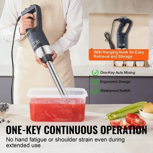 VEVOR Kommerzieller Stabmixer, 500 W Hochleistungs-Handmixer, 16 Zoll stufenloser Mixer mit variabler Geschwindigkeit und Edelstahlklinge, tragbarer Mehrzweckmixer für Suppen, Saucen, Kartoffelpüree, Sahne – Bild 3