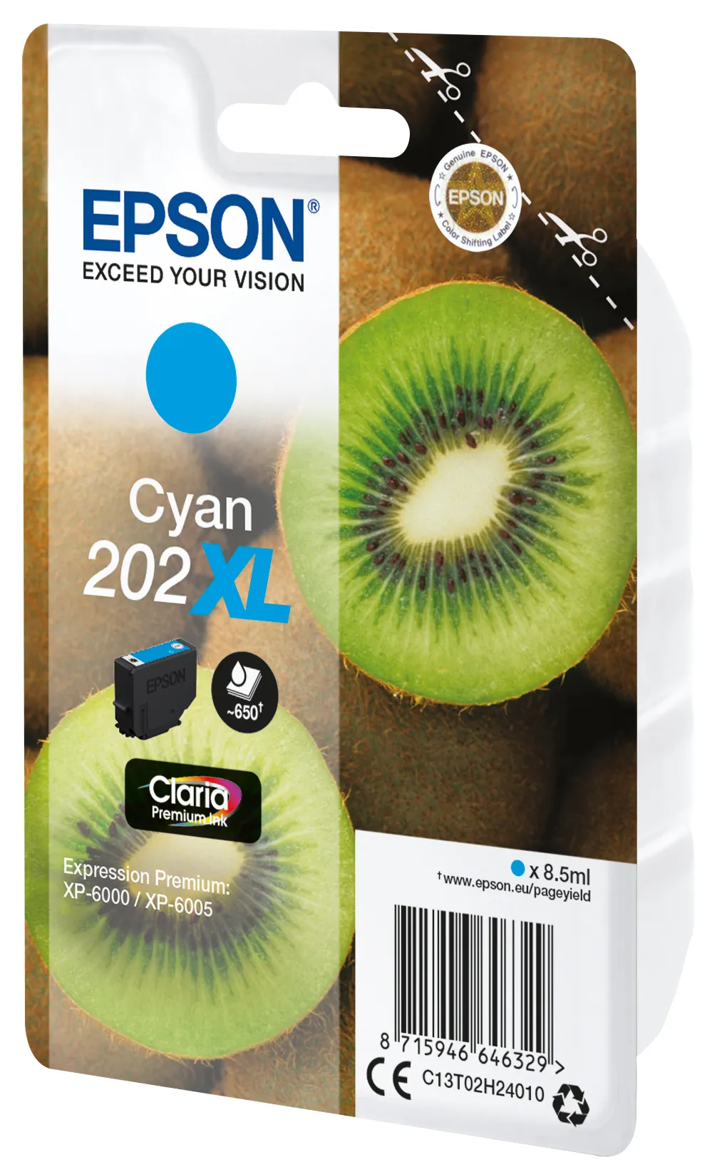 Epson Kiwi Singlepack Cyan 202XL Claria Premium Ink Epson Kiwi Singlepack Cyan 202XL Claria Premium Ink