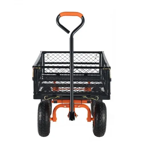 VEVOR Gartenkarre, Gartenwagen aus Metall mit einfach zu montierendem Rahmen, kippbarer Bollerwagen mit umwandelbarem 2-in-1-Griff, Allzweckschubkarre mit 400 kg Tragfähigkeit, 25,4 cm Reifen – Bild 8