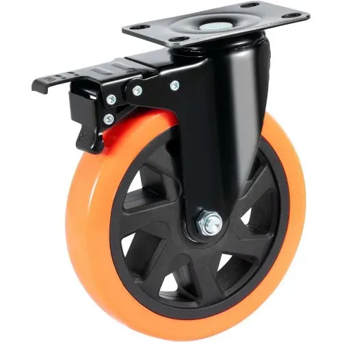 VEVOR Möbelrollen 4er-Set Lenkrollen PVC φ152,4mm Laufrollen 1.270kg Tragfähigkeit Transportrollen mit A/B-Bremsen Kastenrollen 360° Drehbar Schwerlastrollen für Häusern Büros Studios Fabriken – Bild 10