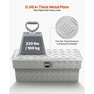 VEVOR Werkzeugkasten für Ladefläche, Aluminium-Staukasten mit Profilmuster, Aufbewahrung-Organizer mit Schloss & Schlüssel, ideal für Lkw, Pickup, Wohnmobil, Anhänger, 864x305x390 mm VEVOR Werkzeugkasten für Ladefläche, Aluminium-Staukasten mit Profilmuster, Aufbewahrung-Organizer mit Schloss & Schlüssel, ideal für Lkw, Pickup, Wohnmobil, Anhänger, 864x305x390 mm
